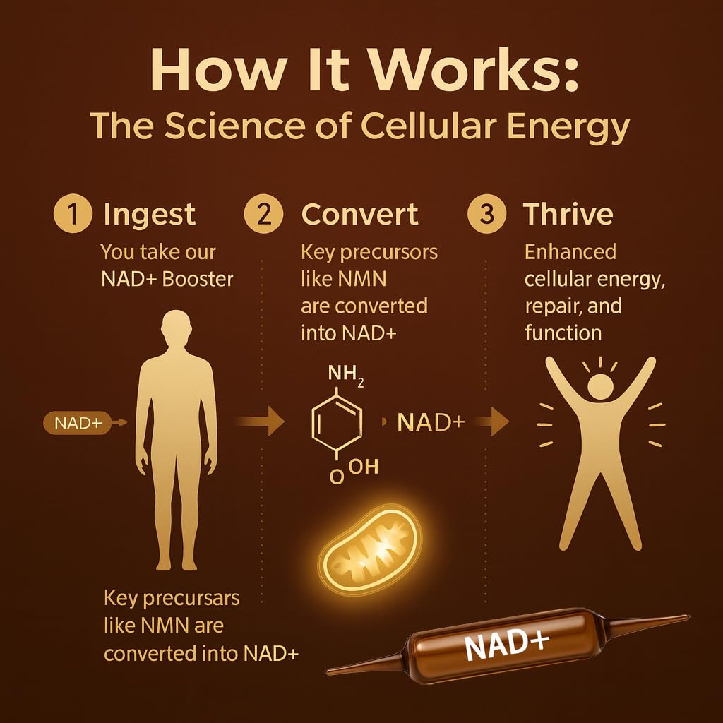 NAD Advanced Cellular Renewal - 1200mg NAD Supplement for Skin Aging Support Energy & Focus - 10 Vials (1) ARSYCHLL Au supplements