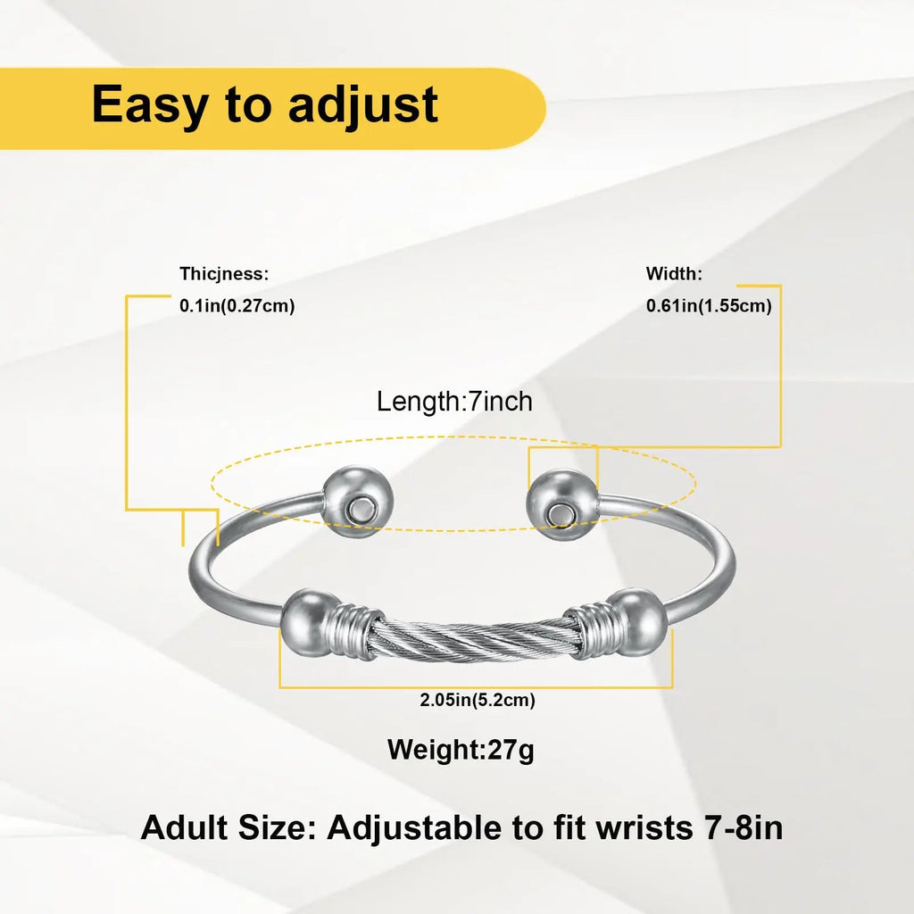 EnerMagiX Magnetic Bracelet for Women for Arthritis and Joint,Twisted Cable Stainless Steel Bangle EnerMagiX Au supplements