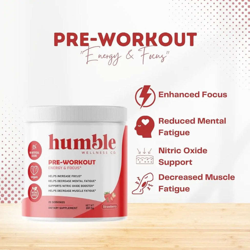 Humble Wellness Pre-Workout: Increase Focus, Decrease Mental Fatigue, Supports Nitric Humble Wellness Au supplements