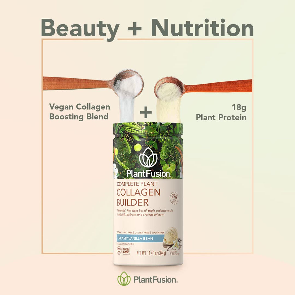 PlantFusion Vegan Collagen Powder - Plant Based Collagen Protein Powder For Muscle & Joints, Hair, Skin & Nails - Keto, Gluten Free, Soy Free, Non-Dairy, No Sugar, Non-GMO - Unflavored 10.58 oz PlantFusion Au supplements
