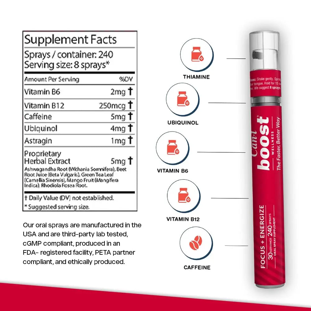 Brain Supplement Booster for Focus & Attention Fast-Acting Oral Spray, Energy for Kids Cani Brands Feel Amazing Au supplements