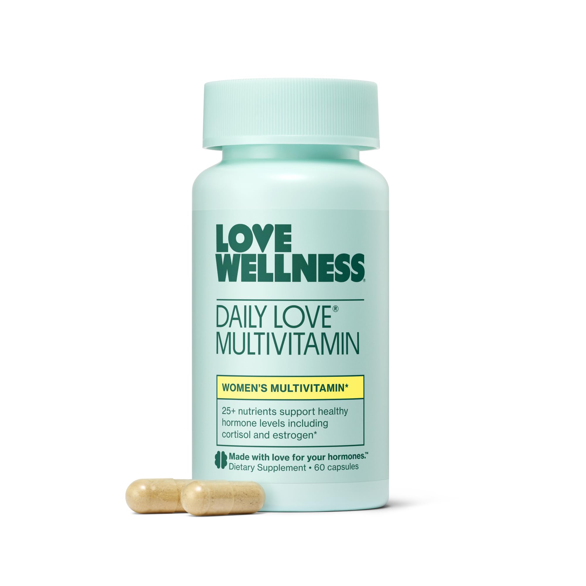 Love Wellness Daily Love Multivitamin for Women | Supports Energy, Cortisol, Immune Health, Stress Relief, & PMS | Complete with Vitamin D, C, Iron, Calcium, Zinc