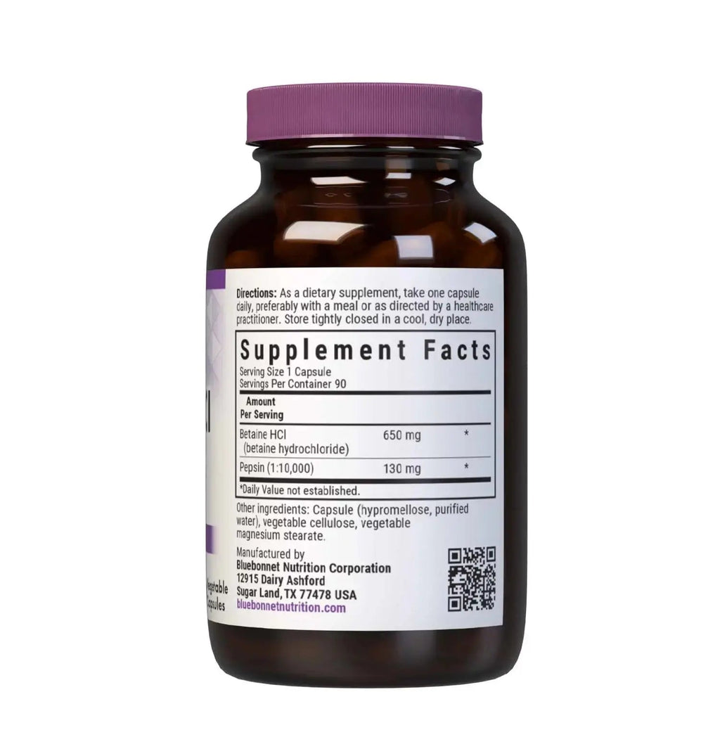 BlueBonnet Betaine HCI Plus Pepsin Vegetarian Capsules, 90 Count BlueBonnet Au supplements