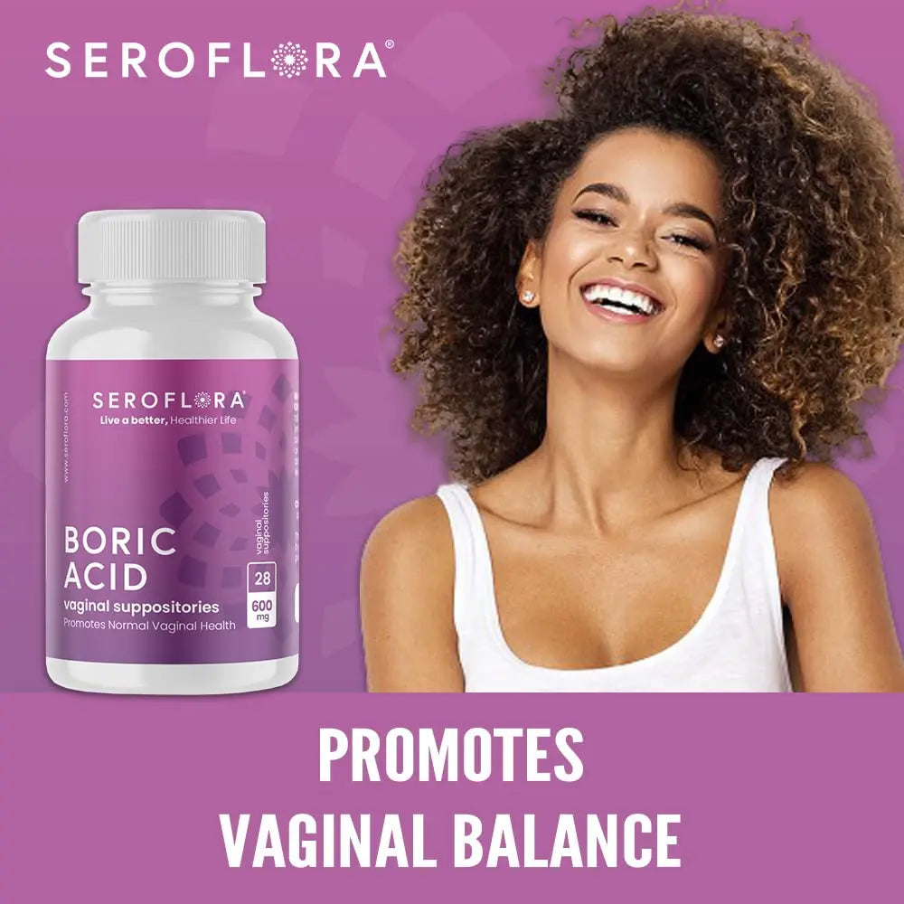 Seroflora Boric Acid Vaginal Suppositories 600 mg 28 Capsules - Boric Acid Pills for Women Seroflora Au supplements