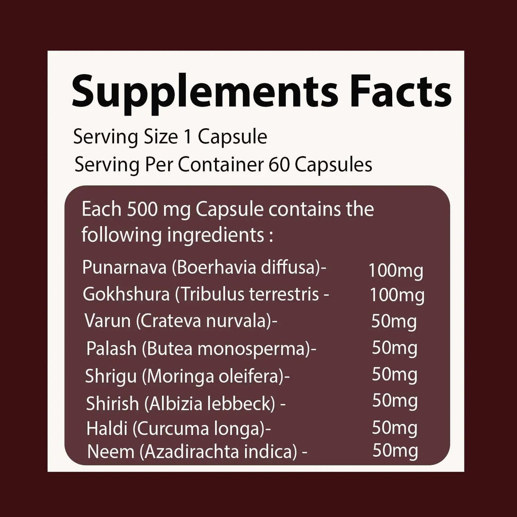 VEDIKROOTS UroEase | Ayurvedic Herbal Supplement for Kidney Health & Uric Acid Levels | Supports Urinary Tract Health | 60 Veg Capsules VEDIKROOTS Au supplements