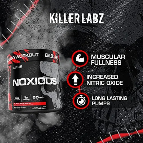 Noxious Extreme Nitric Oxide Booster Pump Pre-Workout Powder | Endurance and Muscle KILLER LABZ Au supplements