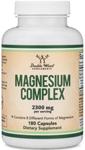 Magnesium Complex Supplement 180 Capsules (426mg Elemental Magnesium Provided by 2,300mg of Eight Different Forms of Magnesium) MAG-8 Provides 100% Daily Recommended Value of Magnesium by Double Wood Double Wood Supplements Au supplements