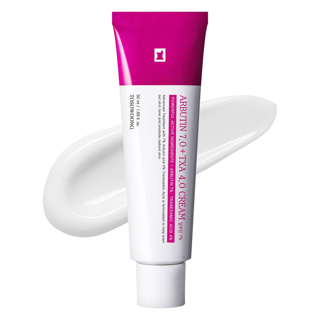 TOSOWOONG Arbutin 7% + Tranexamic Acid 4% Cream, 70,000ppm Arbutin, 40,000ppm TXA, Niacinamide, Glutathione