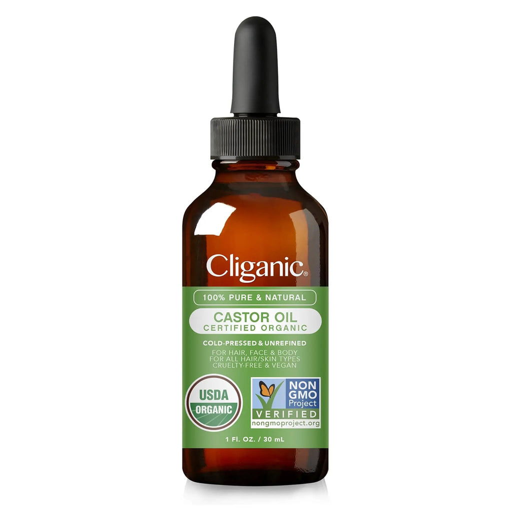 Cliganic Organic Castor Oil, 100% Pure (1oz with Eyelash Kit) - For Eyelashes, Eyebrows, Hair & Skin Cliganic Au supplements