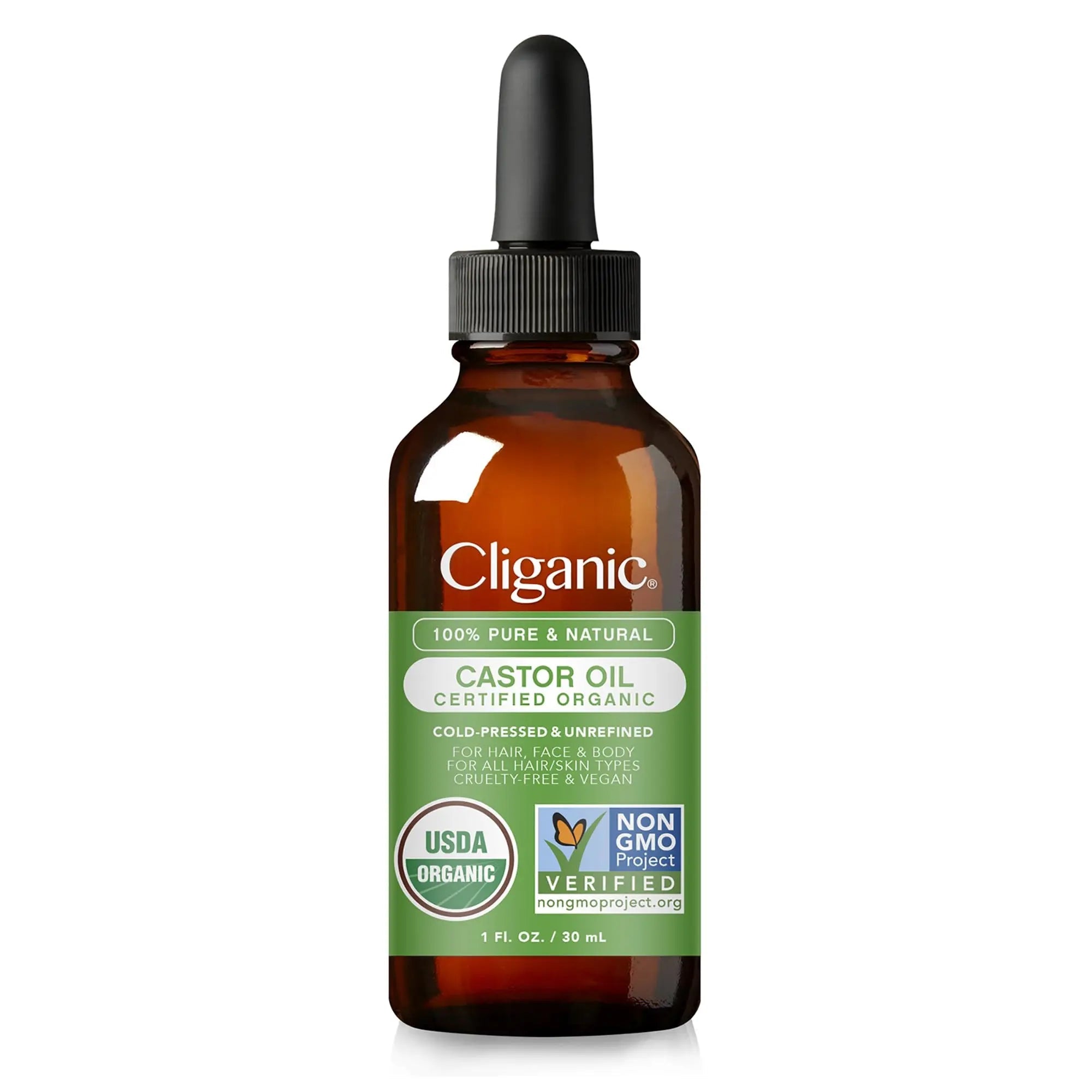 Cliganic Organic Castor Oil, 100% Pure (1oz with Eyelash Kit) - For Eyelashes, Eyebrows, Hair & Skin Cliganic Au supplements