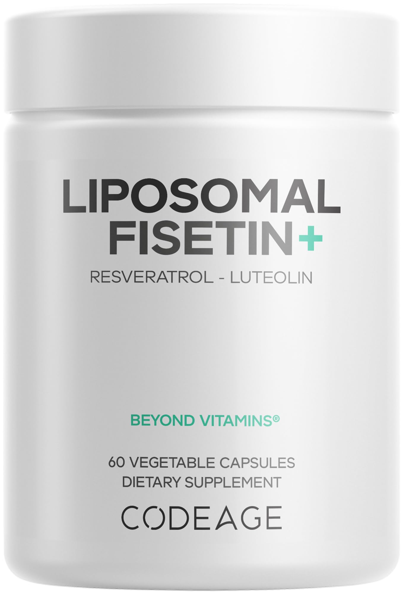 Codeage Liposomal Fisetin Supplement - Fisetin 500 mg - Resveratrol from Japanese Knotweed Extract Polyphenol, Luteolin Sophora Japonica Flavonoid, Liposomal Delivery - Vegan, Non-GMO - 60 Capsules Codeage Au supplements