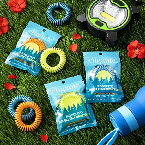 Cliganic 25 Pack Mosquito Repellent Bracelets, DEET-Free Bands, Individ Cliganic Au supplements