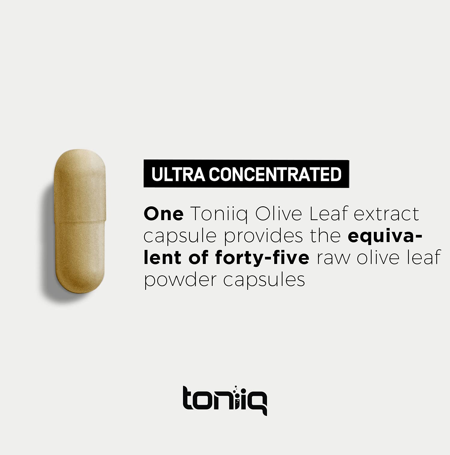 Toniiq Olive Leaf Extract - Ultra High Potency 45:1 Extract with 50% Oleuropein - Highly Concentrated - Third-Party Lab Tested - 120 Capsules Toniiq Au supplements
