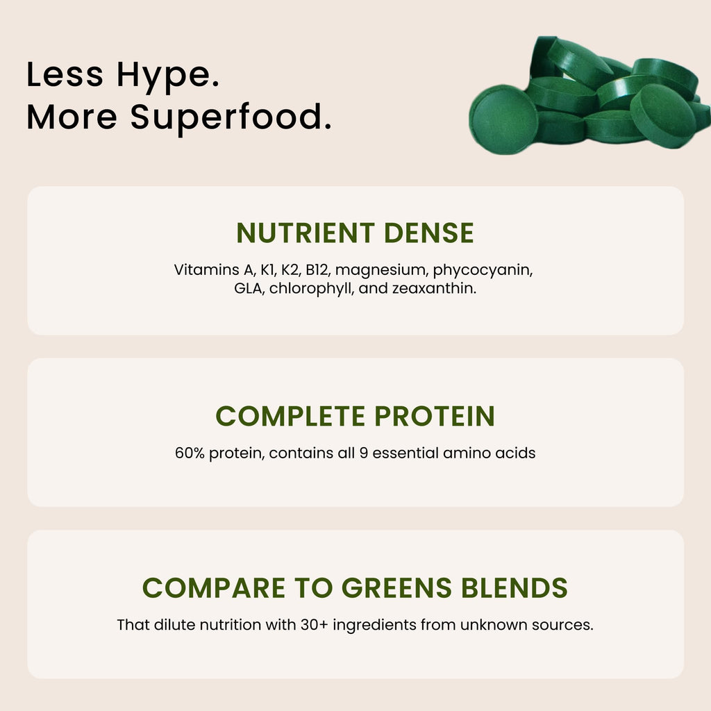 Nutrex Hawaii Pure Hawaiian Spirulina – Vegan Superfood, 500 mg Tablets, Farm Grown in Kona, Non-GMO