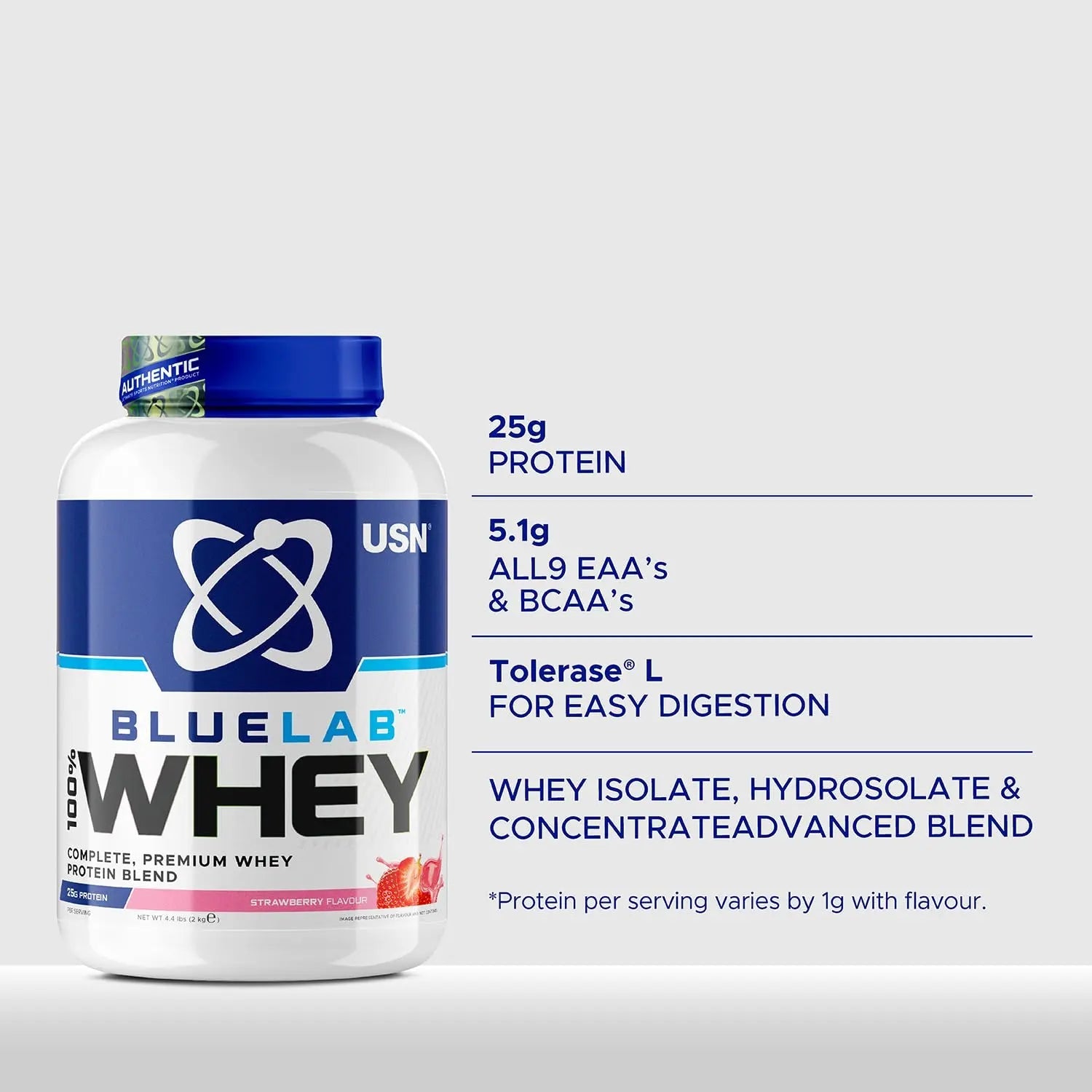 USN Blue Lab Whey Protein Powder: Strawberry - Whey Protein 908g - Post-Workout - Whey Isolate USN Au supplements