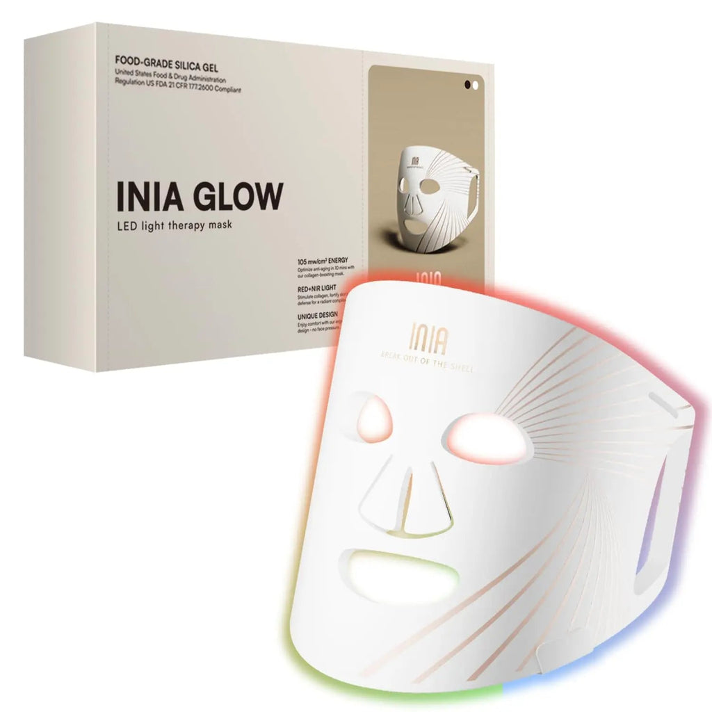 INIA GLOW Light Therapy Mask for Face, LED Mask with Red Blue Green Light and Advanced Near-Infrared INIA Au supplements