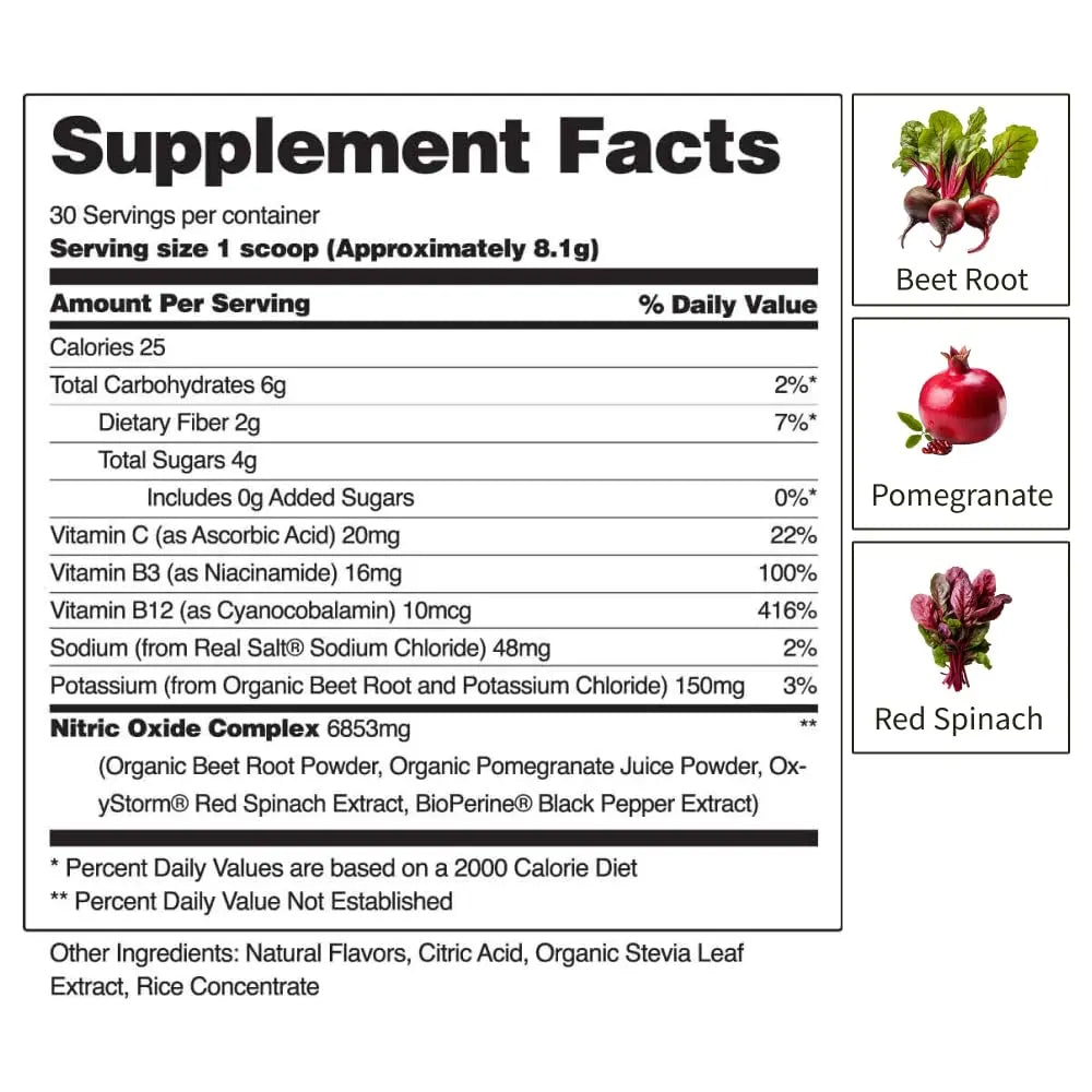 Snap Supplements USDA Organic Beet Root Powder, 3-in-1 Nitric Oxide Supplement Snap Supplements Au supplements