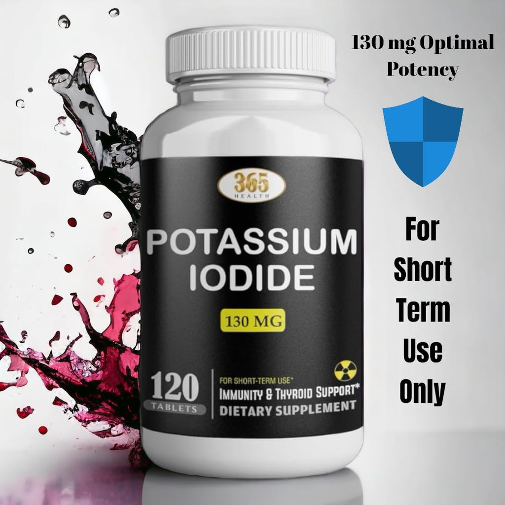 Potassium Iodide130 mg - KI Tablets- Potassium130 mg - USA Made Potassium Iodine Pills YODO Naciente