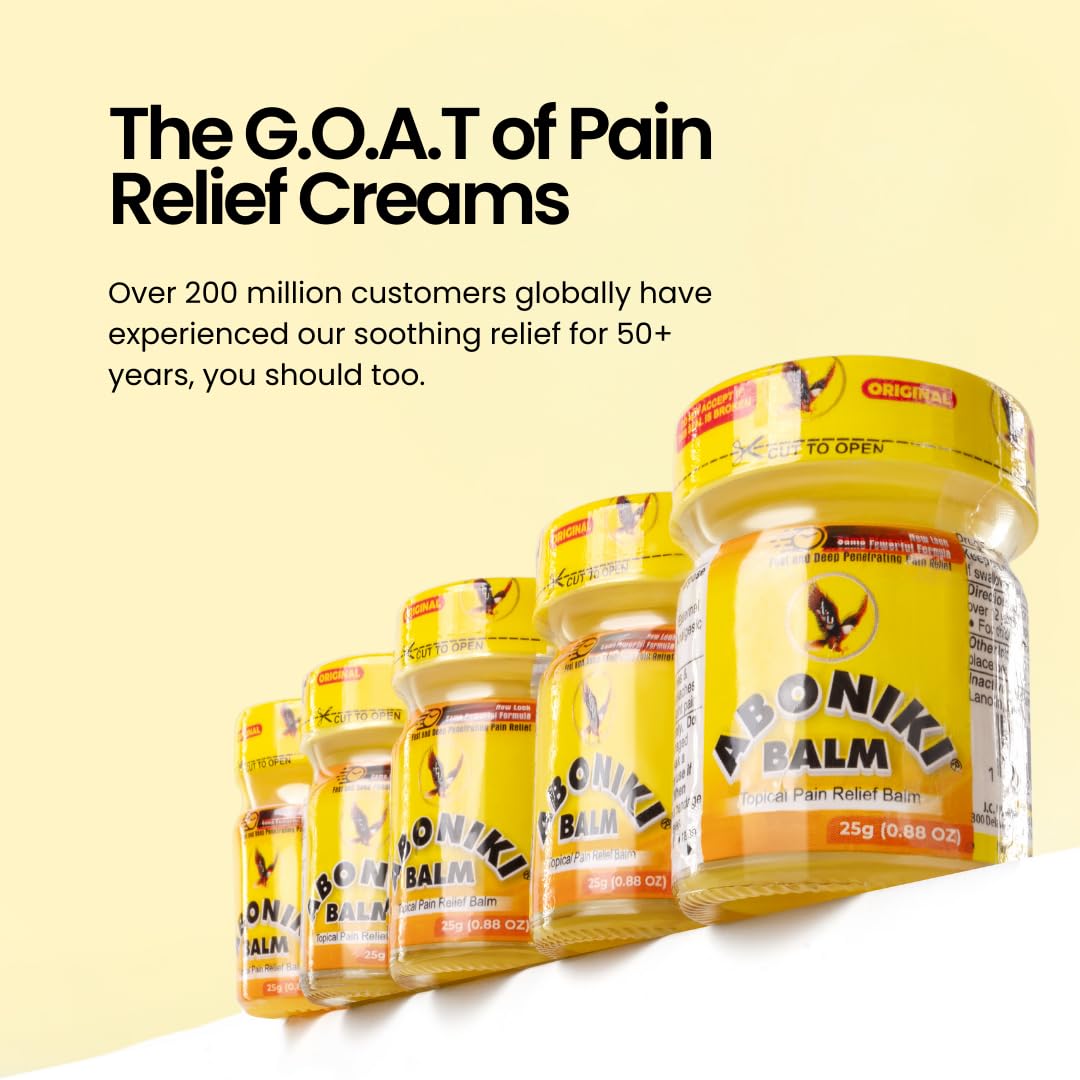 Aboniki Powerful Topical Pain Relief Balm with Natural Ingredients | Fast-Acting Soothing Relief for Joints & Muscle Pain, Soreness, Cramps | Long Lasting Full Body Rub (12 Plastic Jars) Aboniki Au supplements