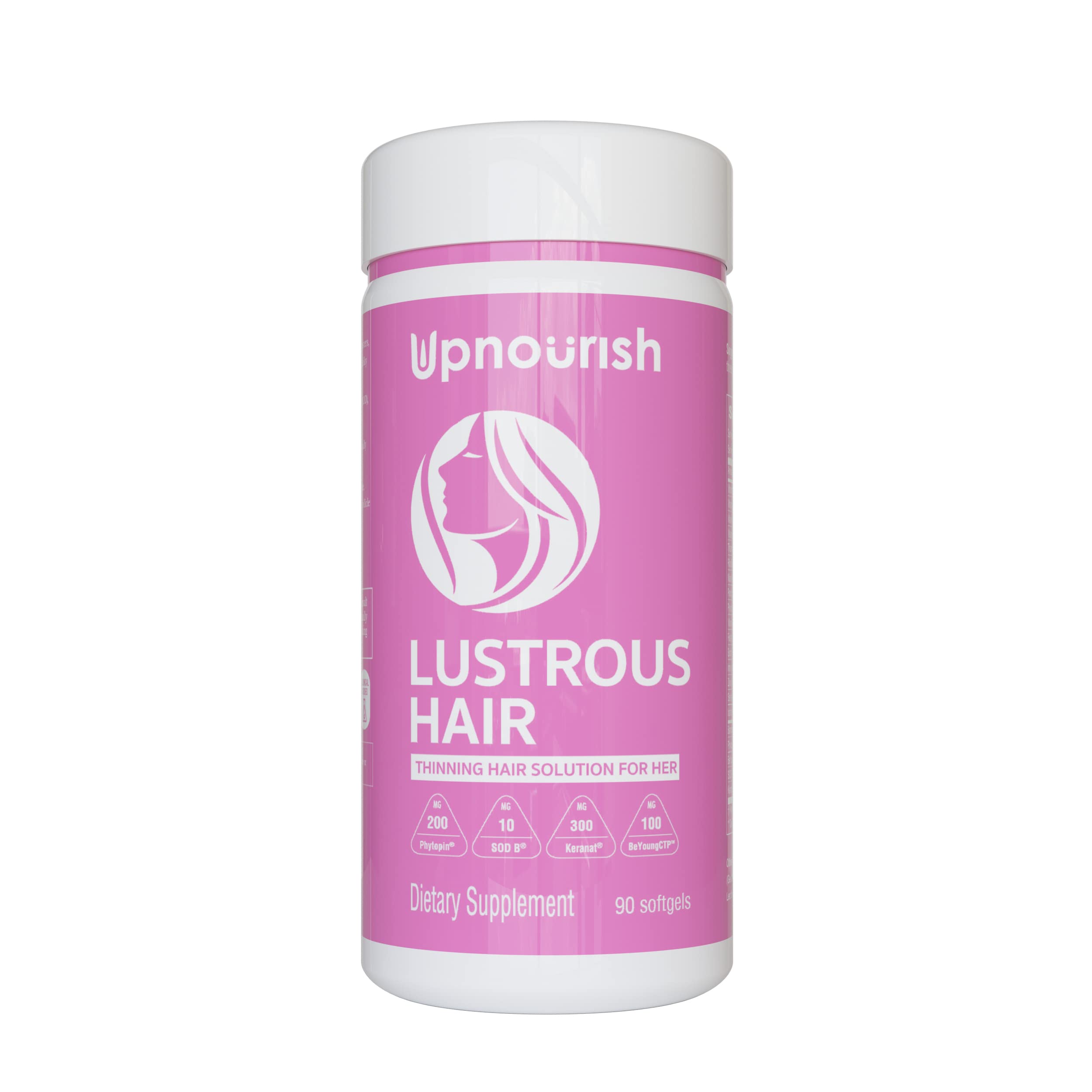 UpNourish Hair Growth Vitamins for Women - Proven Hair Supplement with KERANAT, DHT Blocker PHYTOPIN, Biotin 5000 mcg & SOD, Hair Vitamins for Faster Hair Growth, Hair Loss & Thinning Hair - 90 ct UpNourish Au supplements