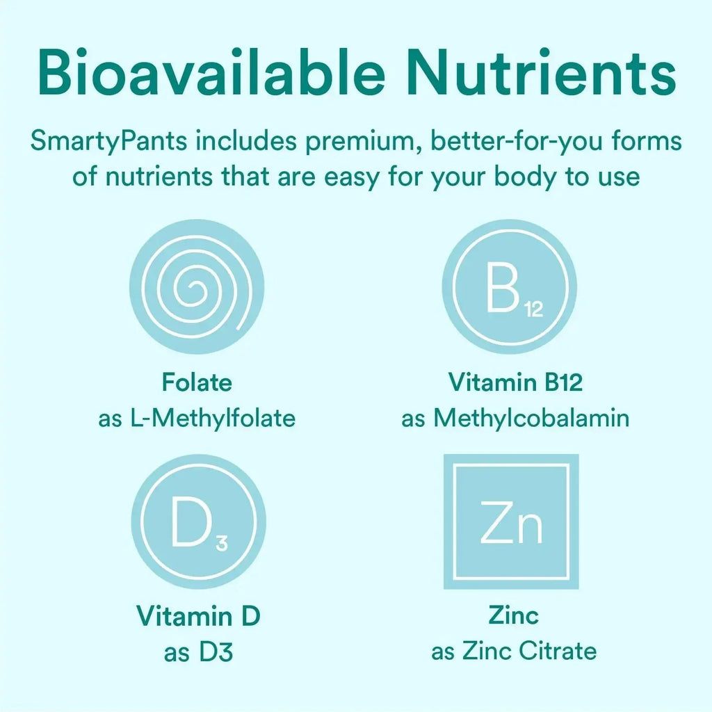SmartyPants Organic Prenatal Vitamins for Women, Multivitamin Gummies: Biotin, Methylfolate, Omega 3 (ALA), Vitamin D3, C, Vitamin B12, B6, A, K2 & Zinc SmartyPants Au supplements