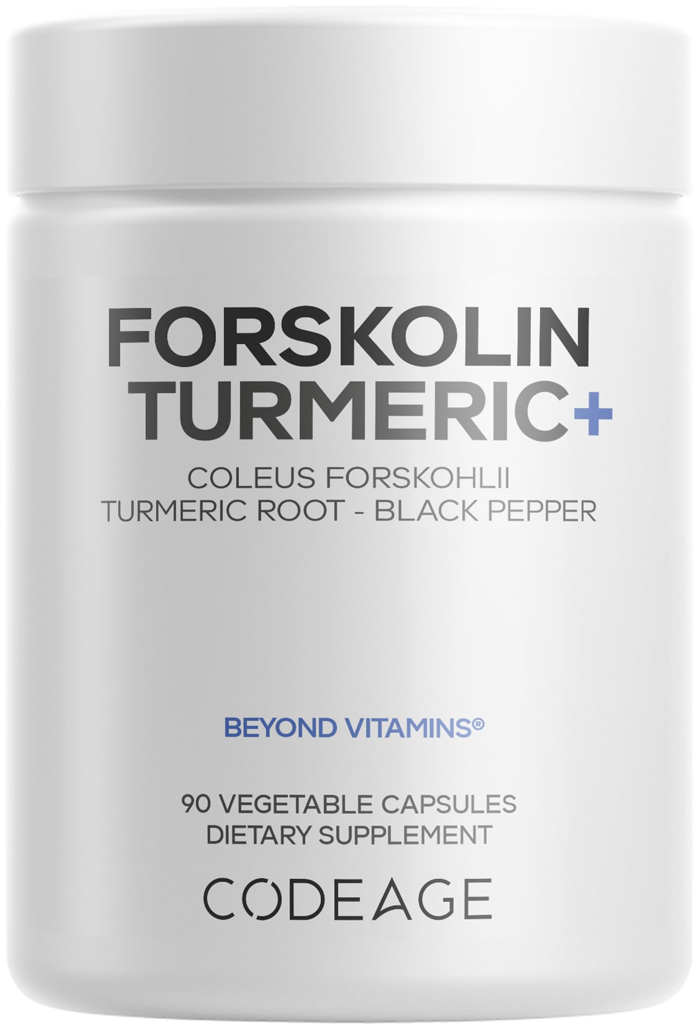 Codeage Forskolin, Pure Forskolin Coleus + Organic Turmeric Root Powder, 95% Curcuminoids + Bioperine Black Pepper - 20% Standardized Coleus Forskohlii Supplement - Non-GMO - 90 Capsules Codeage Au supplements