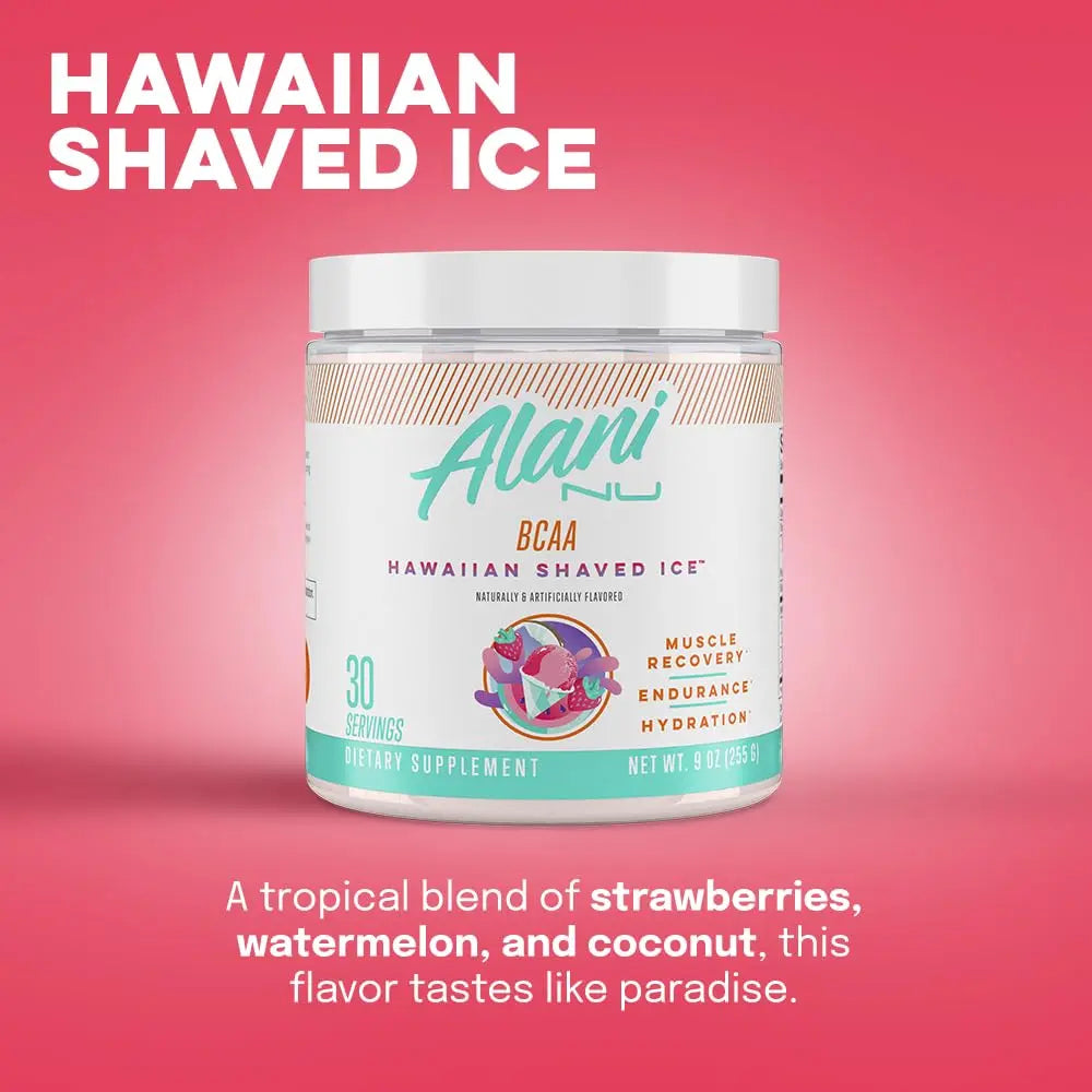 Alani Nu Rainbow Candy Pre Workout and BCAA Hawaiian Shaved Ice Post Workout Powder Alani Nu Au supplements