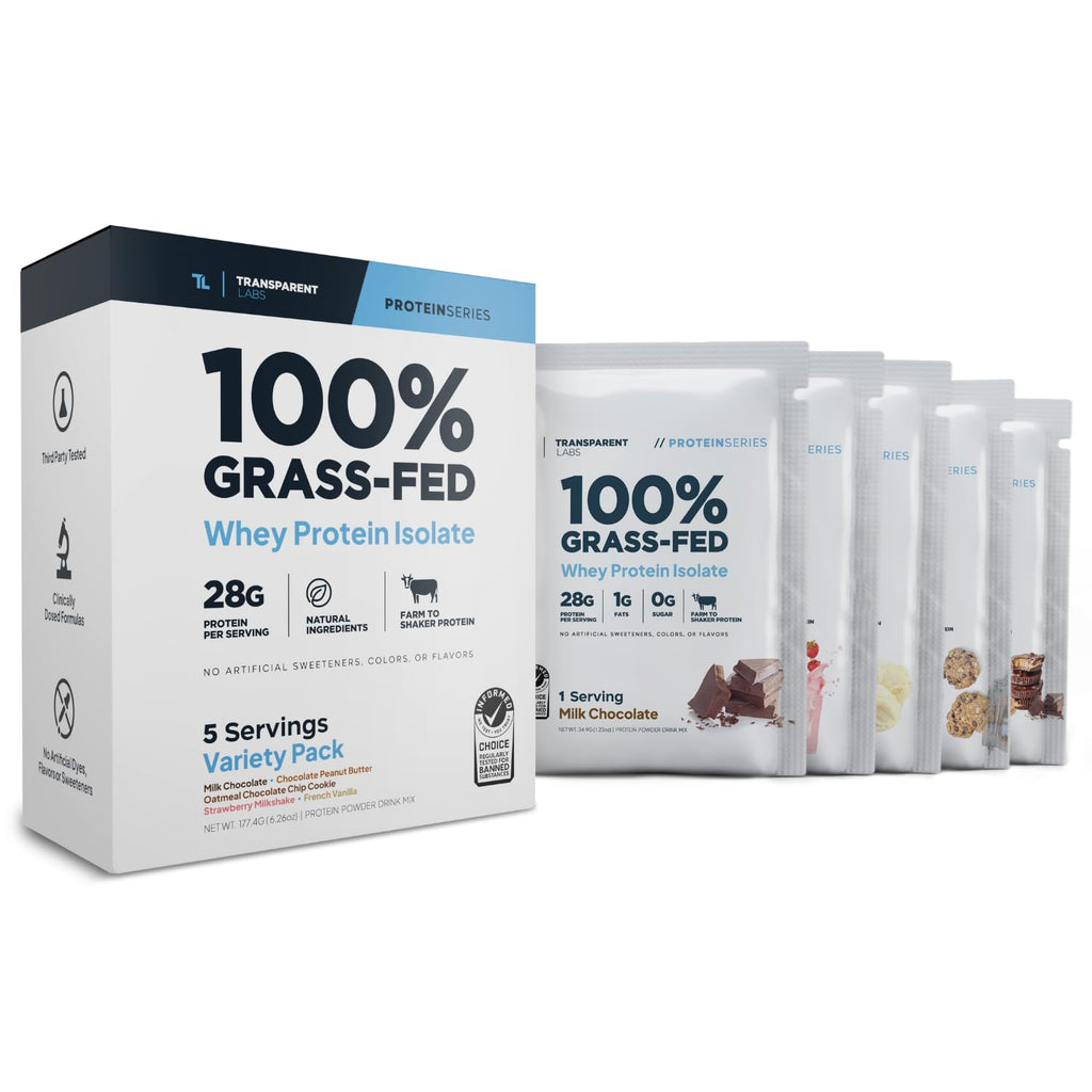 Transparent Labs Grass-Fed Whey Protein Isolate - Natural Flavor, Gluten Free Whey Protein Powder w/ 28g of Protein per Serving