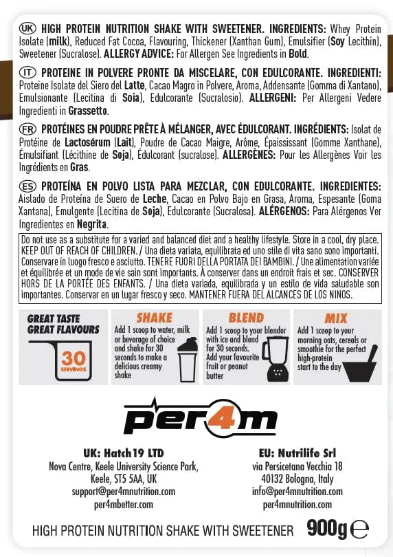 Per4m ISOLATE Zero | 30 Servings of High Protein Isolate Shake with Amino Acids per4m Au supplements