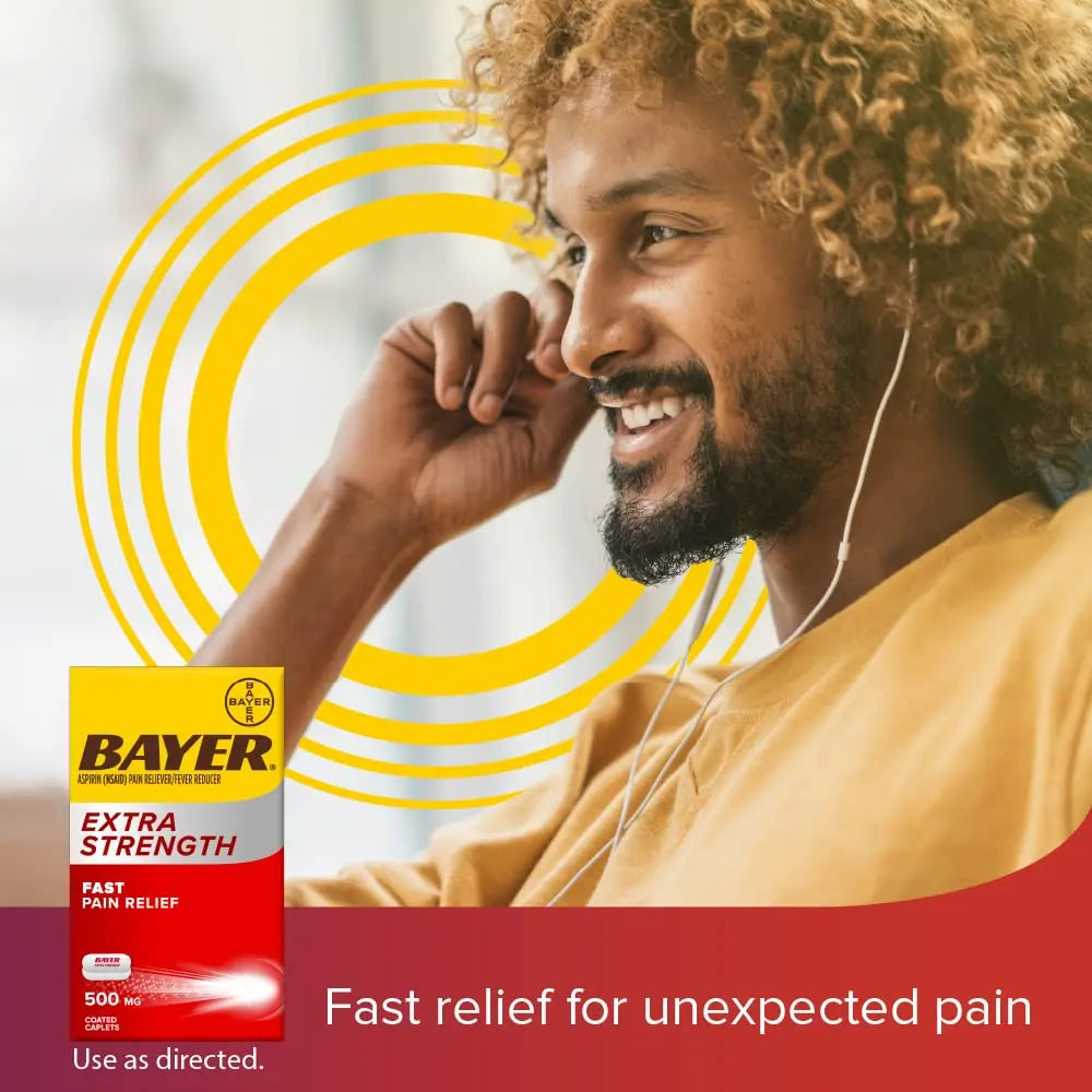 Bayer Aspirin Extra Strength, Aspirin 500mg, Pain Relief Pills, Fever Reducer and Headache Relief for Adults, 100 ct Bayer Au supplements