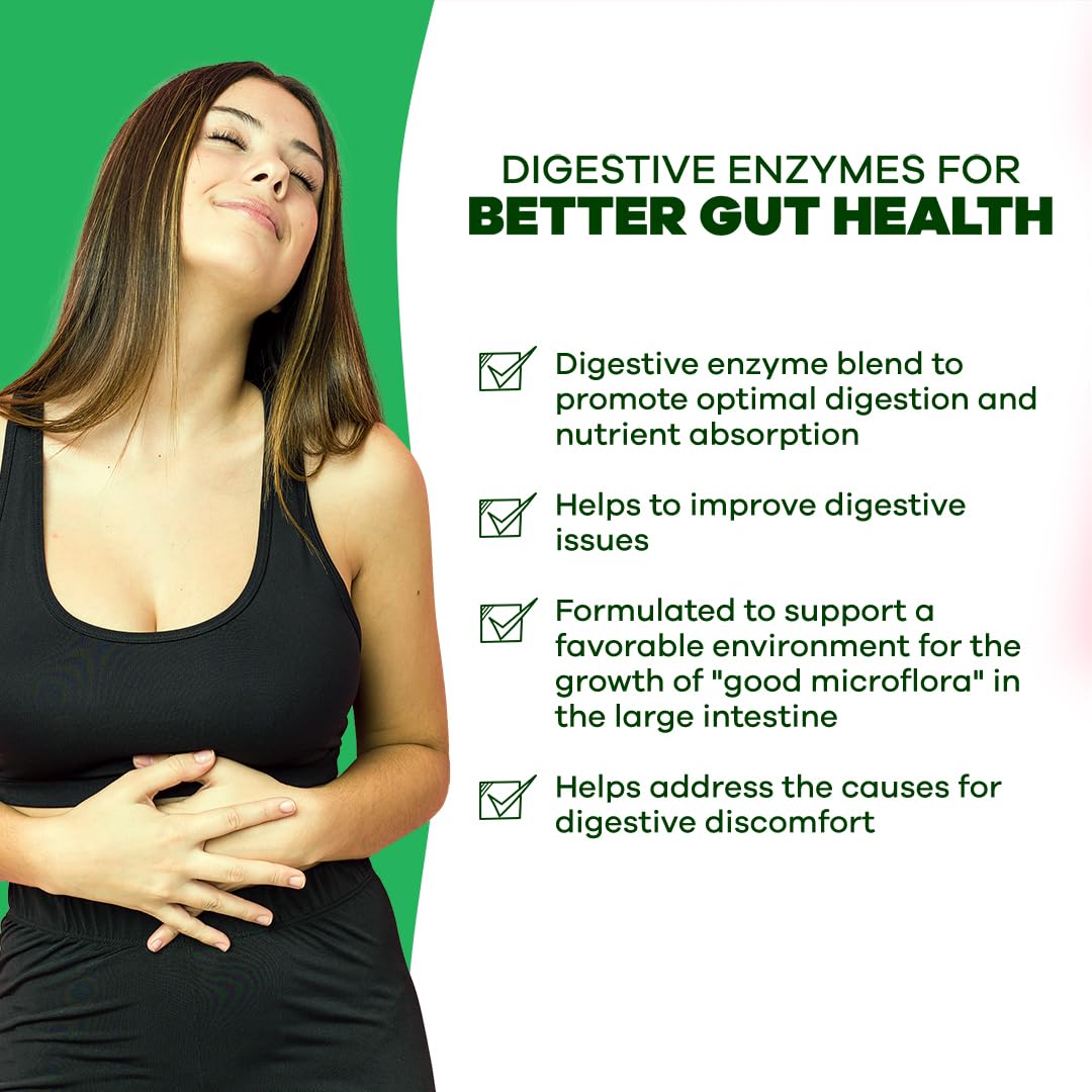 GOBIOTIX Digestive Enzymes Supplement with Prebiotics and Probiotics for Women and Men - Gut Health, Gluten Digestion, Lactose Absorption