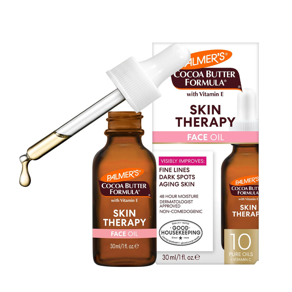Palmer's Cocoa Butter Formula Moisturizing Skin Therapy Oil for Face with Vitamin E, C & 10 Pure Facial Oils Blend