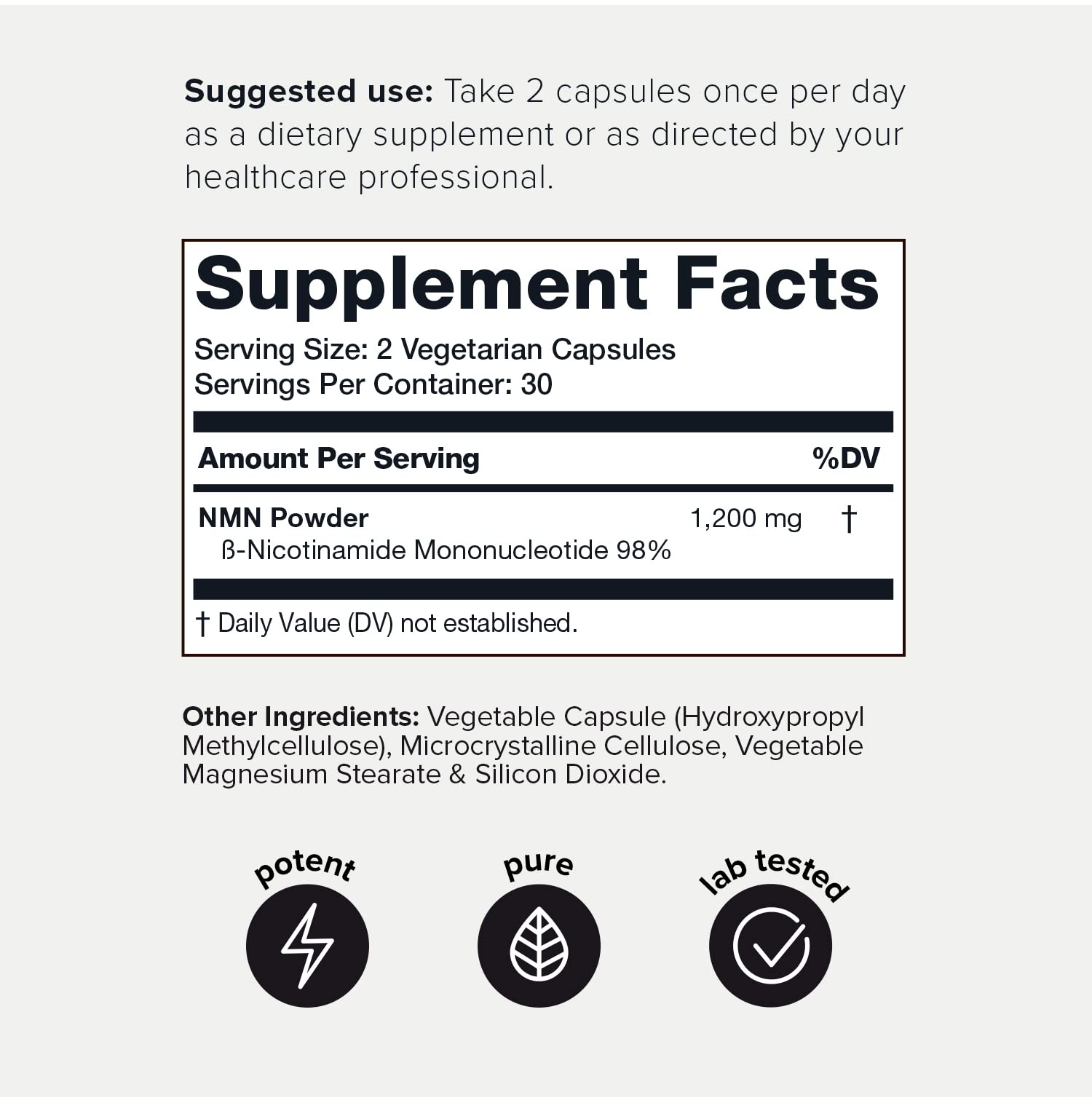 Toniiq NMN Supplement 1200mg - Third Party Tested Stabilized Capsules - 98% Highly Purified for NAD + - 60 Capsules Nicotinamide Mononucleotide Booster Supplement Toniiq Au supplements