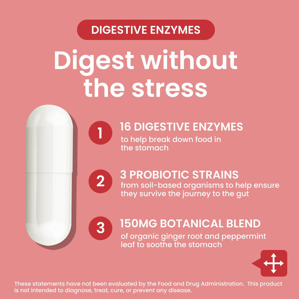 LOUDSAY Digestive Enzymes - Multi Enzymes, Organic Prebiotics & Probiotics for Digestive Health & Gut Health - Meal Time Discomfort Relief & Bloating - Dual Action Approach - 60 CT LOUDSAY Au supplements