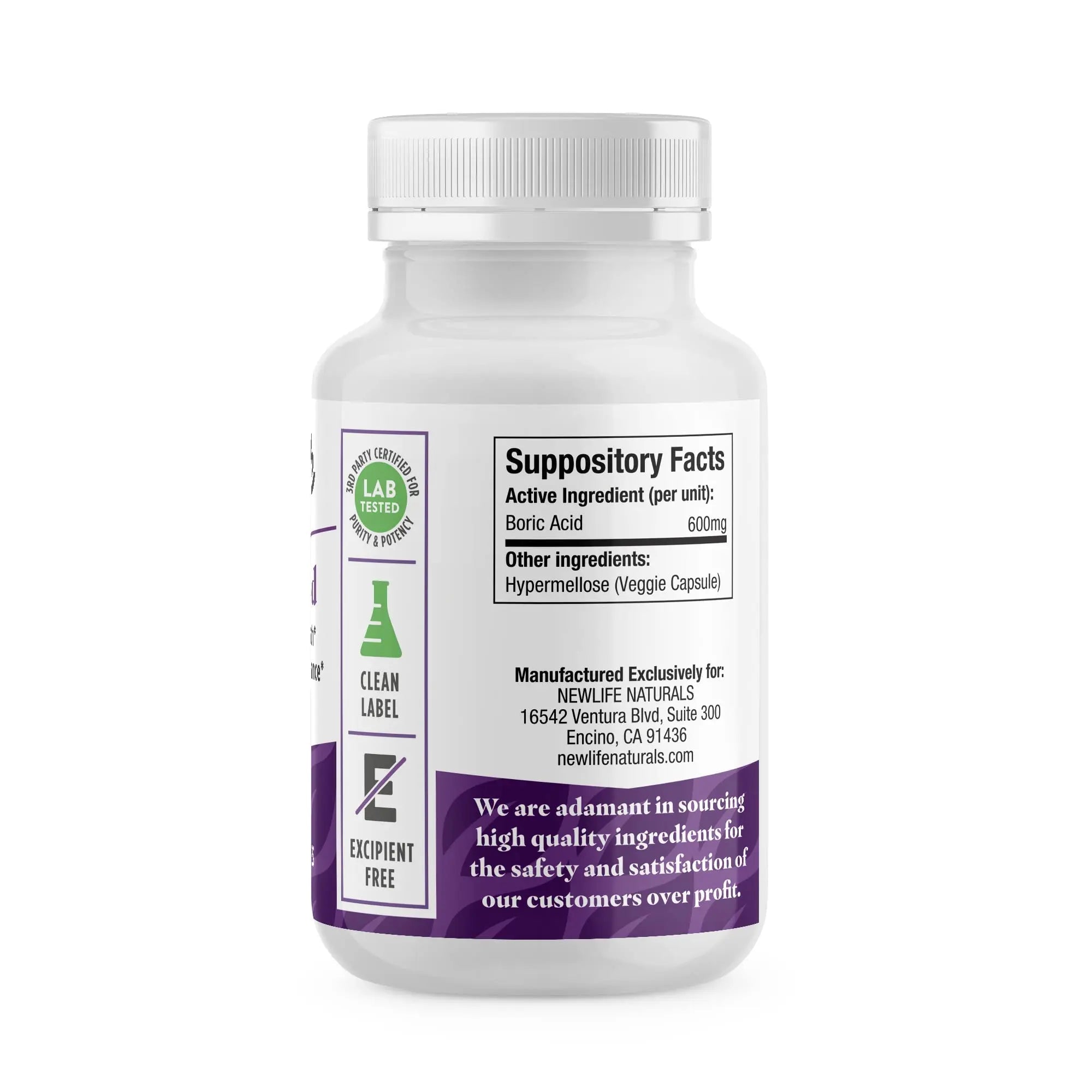 NewLife Naturals Boric Acid Vaginal Suppositories 600mg (60 Pack) with 28 Applicators - for pH Balance NewLife Naturals Au supplements