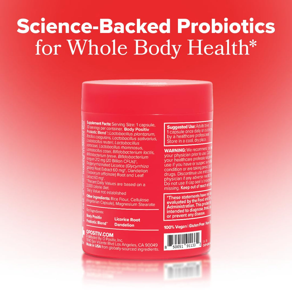 O Positiv URO Women’s Probiotic – All-in-one Probiotic for Women - Vaginal, Gut, Skin, and Oral Microbiome Health – 20B+ CFUs, Licorice Root, Dandelion