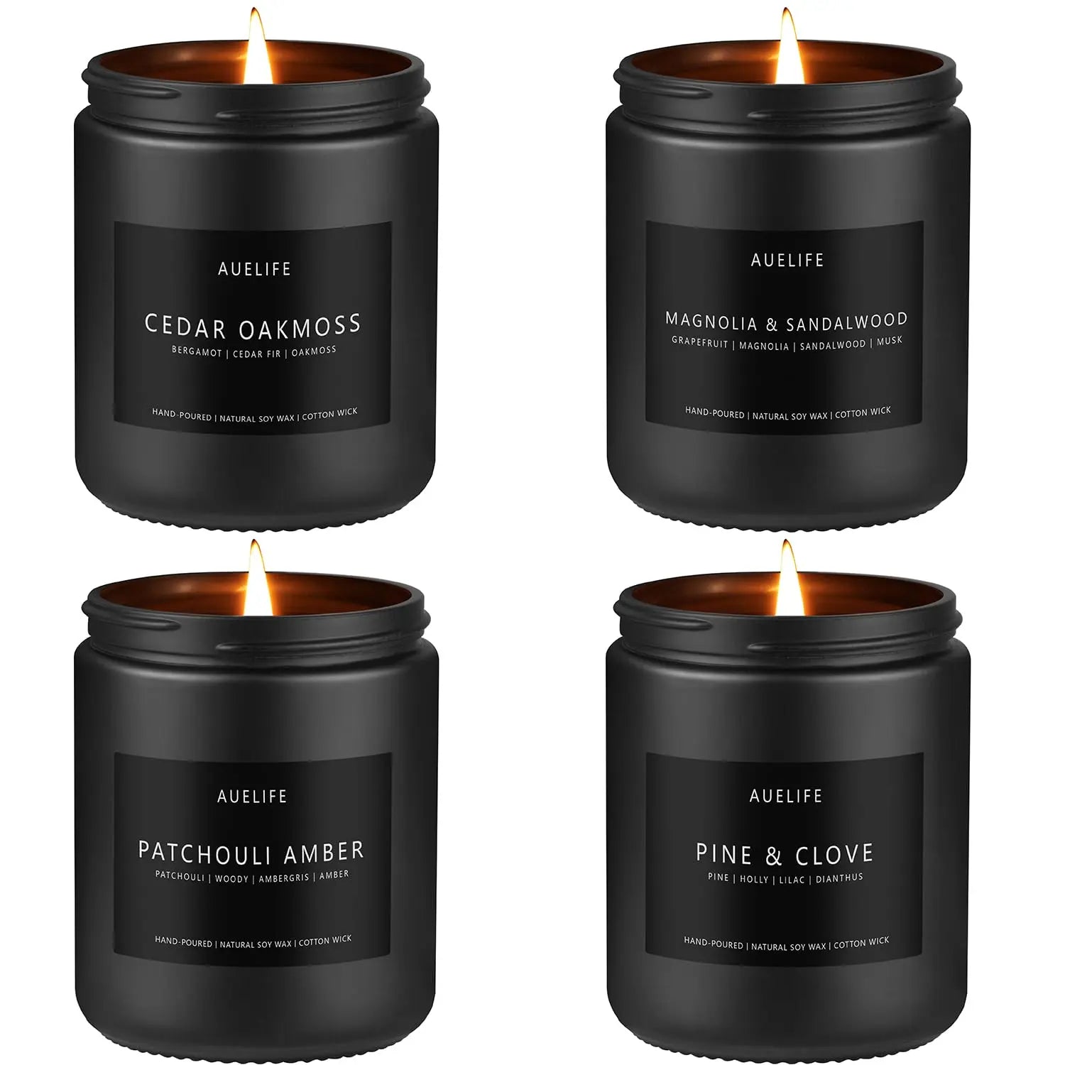 Scented Candles Set | Men Candles Set, Candles for Men Scented Candles for Home - 4 Pack Candles Scents Auelife Au supplements