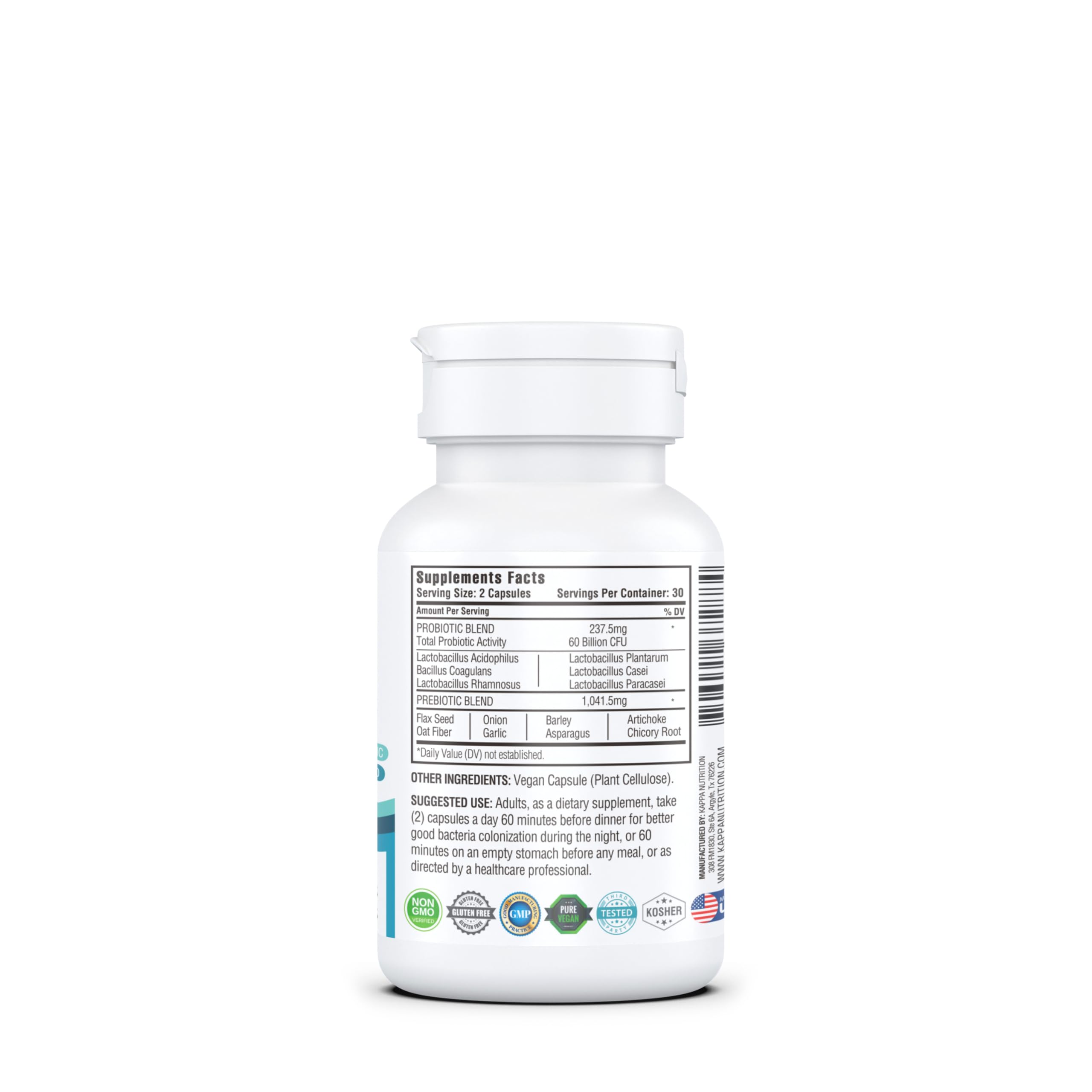 KAPPA NUTRITION Probiotic 60 Billion CFU 14 in 1 Formula with Prebiotics & Acidophilus for Women, Men & Adults, Shelf Stable, Acid Resistant