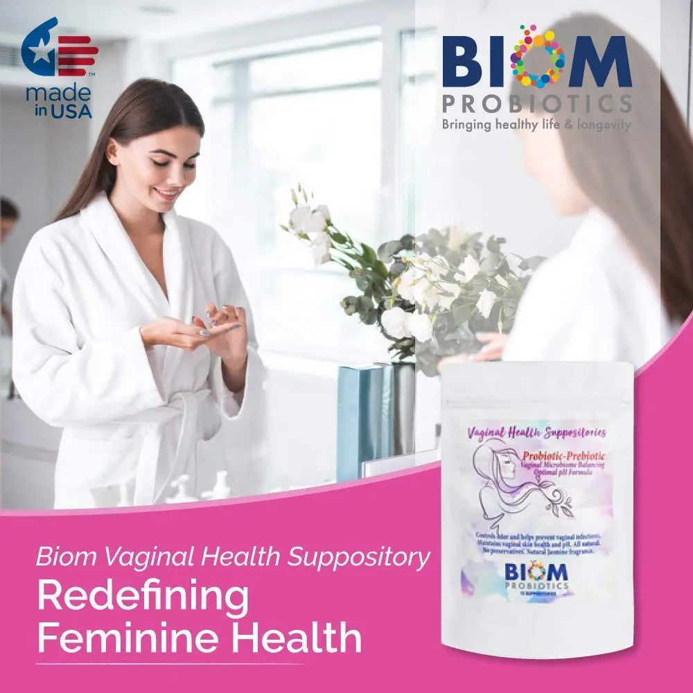 Biom Vaginal Probiotic Suppository: Natural Vaginal pH and Odor Control Regimen; Balance Biom Probiotics Au supplements