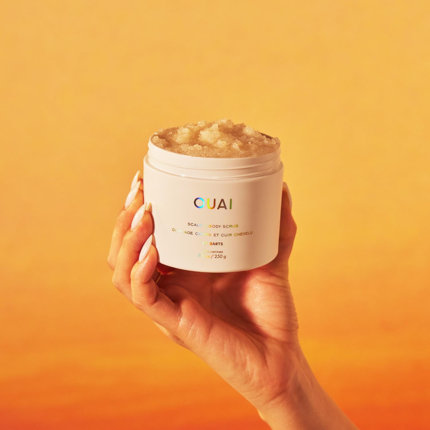 OUAI Scalp & Body Scrub, St. Barts - Exfoliating Body Scrub with Sugar & Coconut Oil Blend for Smooth, Moisturized Skin - Gentle Scalp Exfoliator for Removing Product Build Up (8.8 Oz) OUAI Au supplements