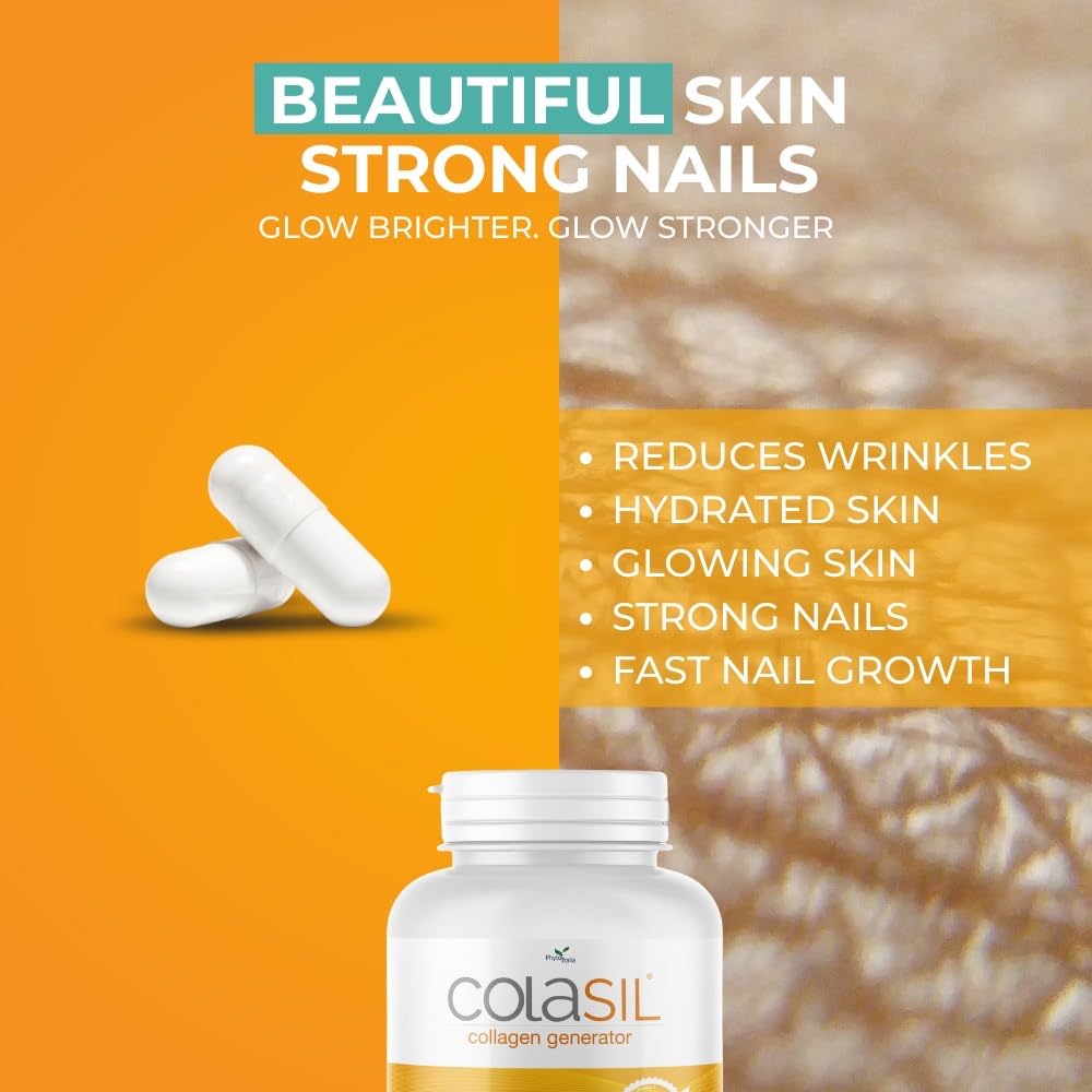 Colasil Collagen Booster Capsules – Organic Silica (OSA) + Hydrolyzed Collagen Generator for Hair, Skin, Nails, Bones & Joints – High Absorption, Non-GMO, Allergen-Free, 120 Capsules (60-Day Supply) Colasil Au supplements