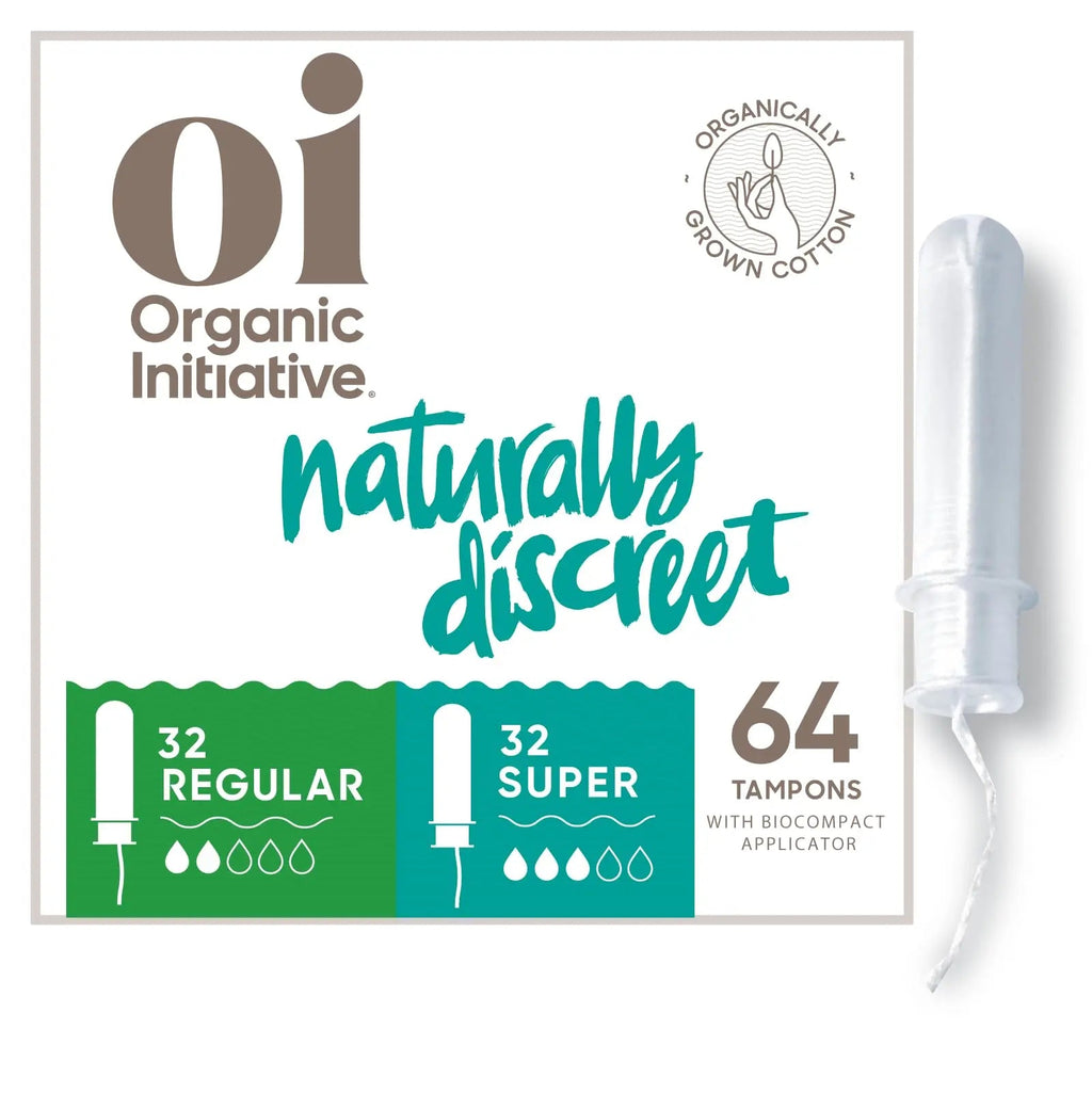 Oi | Organic Initiative - Tampons | Regular/Super Absorbency | Organic Cotton, Unscented oi Au supplements
