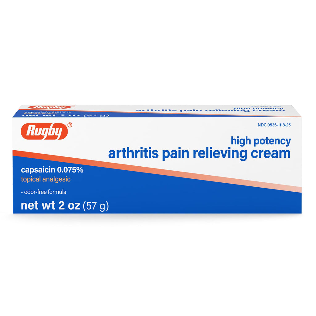 Rugby High Potency Capsaicin 0.075% Cream - Pain Relief Cream for Arthritis - 2 Oz (57g), (1 Pack) RUGBY LABORATORIES Au supplements