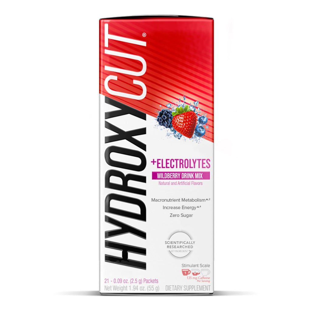 Hydroxycut Drink Mix, Wildberry Blast - 21 Travel-Size Packets - Zero Calories, Zero Sugar - Boost Metabolism, Burn Calories