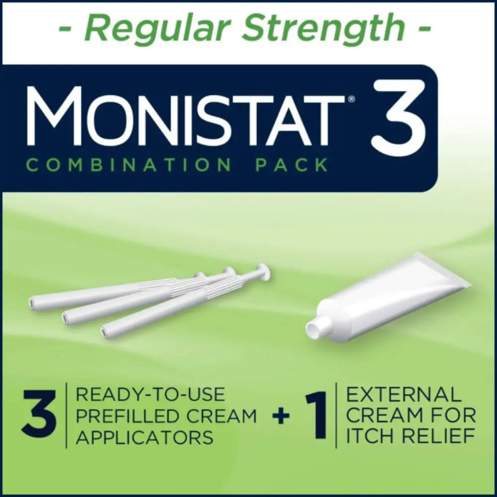 Monistat 3 Vaginal Cream, 3-Day Treatment Combination Pack, 3 Ovule Inserts and External Cream Monistat Au supplements