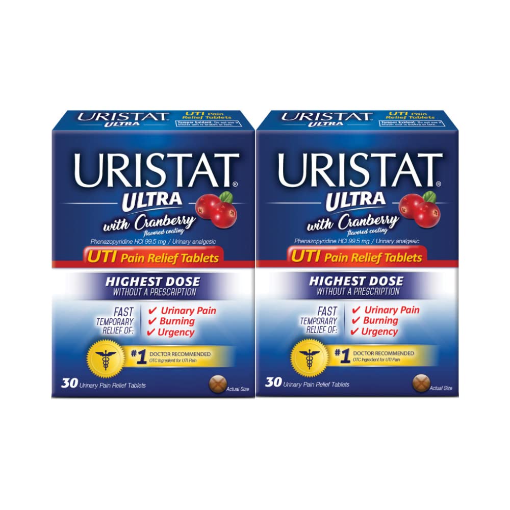 URISTAT Ultra UTI Pain Relief, Cranberry Flavored Coating, 30 Tablets (Pack of 2) URISTAT Au supplements