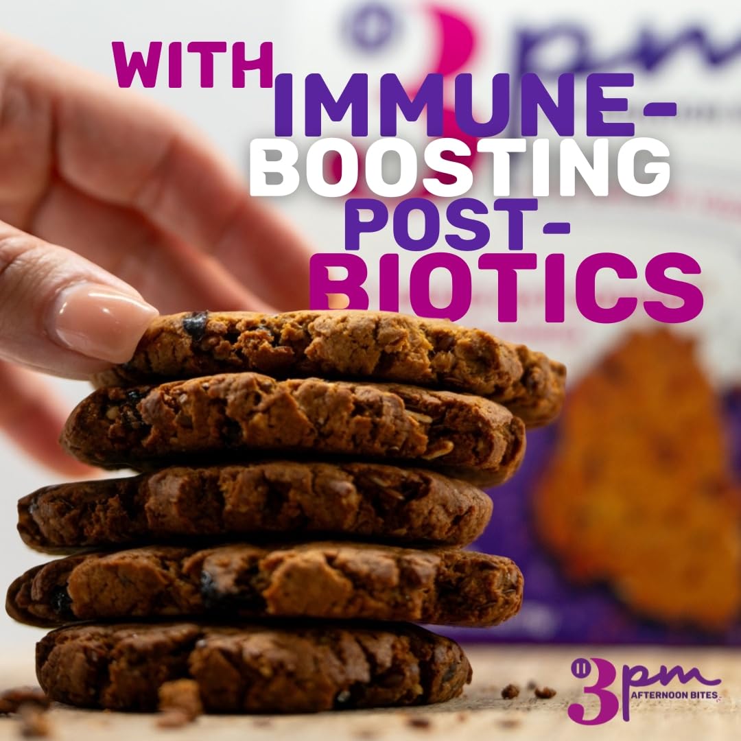 3PM Afternoon Bites Cranberry Flaxseed Cookies with Postbiotics, 5g of Protein, 15 Cookies 3PM AFTERNOON BITES Au supplements