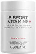 Codeage E-Sport Vitamins+ Citicoline Cognizin, Bacopa Monnieri Supplement, Multivitamins, Astaxanthin, L-Theanine, Ginkgo Biloba, Acetyl-L-Tyrosine, Huperzine A,
