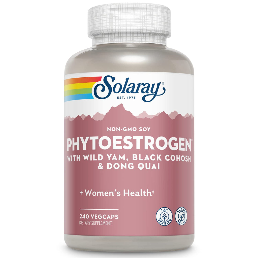 SOLARAY PhytoEstrogen Menopause Supplements with Wild Yam, Black Cohosh and Dong Quai - Phyto Estrogen Pills for Perimenopause and Menopause Support, Vegan, 60-Day Guarantee, 60 Servings, 240 VegCaps SOLARAY Au supplements