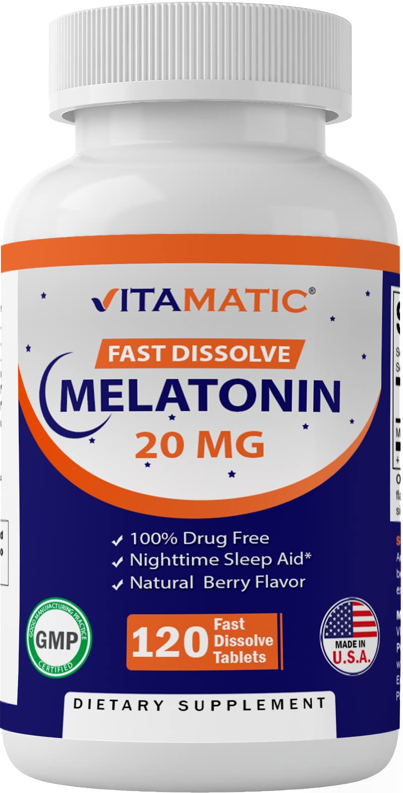 Vitamatic Melatonin 20mg Tablets | Vegetarian, Non-GMO, 6 pack Vitamatic Au supplements